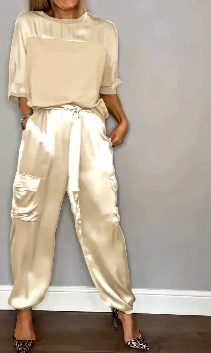 Allegra - Satin Top and Pants Set