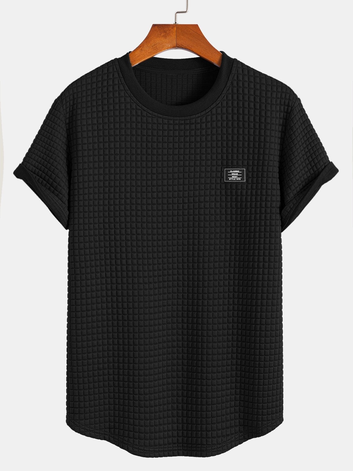 Adam - Short Sleeve Waffle Arc Hem T-Shirt