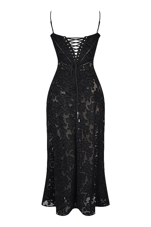 Adira - Maxi Dress with Floral Lace Back