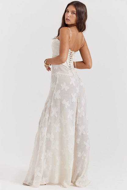 Adira - Maxi Dress with Floral Lace Back