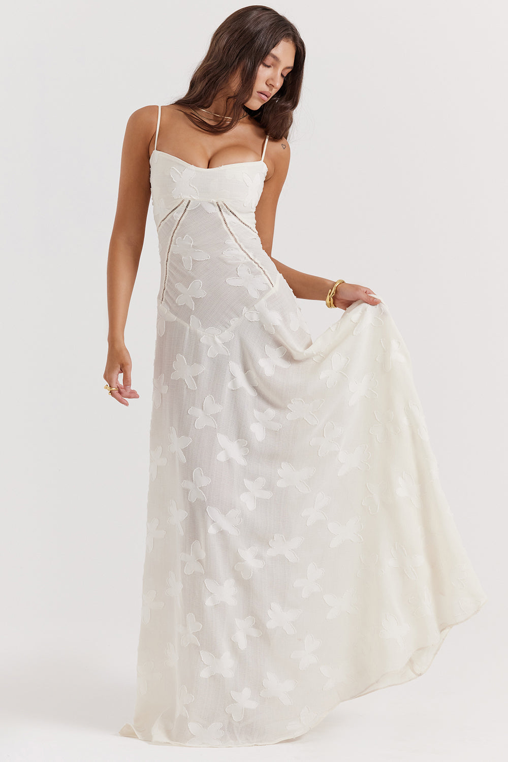 Adira - Maxi Dress with Floral Lace Back