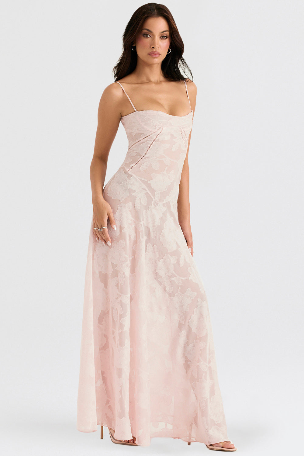 Adira - Maxi Dress with Floral Lace Back