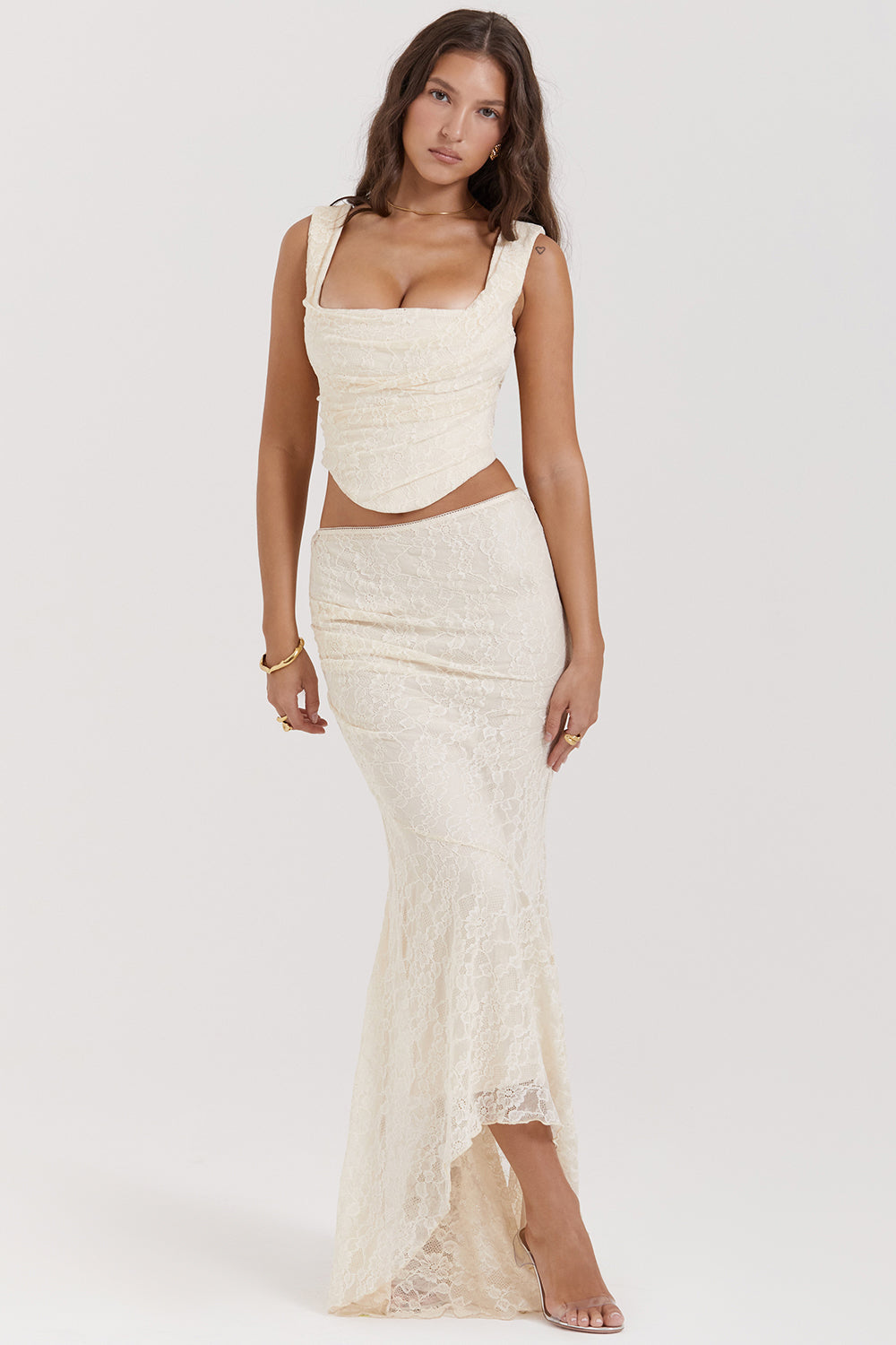 Rhiannon – Elegant Textured Corset and Skirt Set